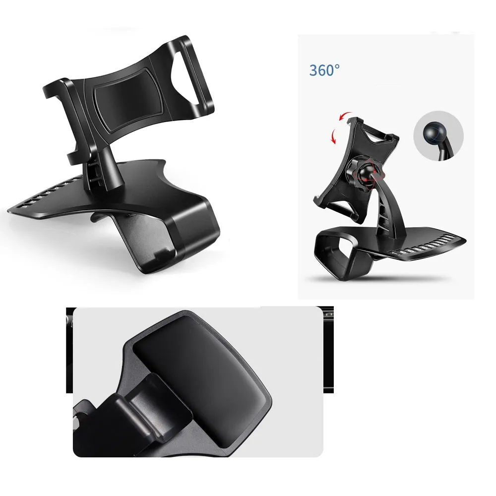 3 in 1 Car GPS Smartphone Holder: Dashboard / Visor Clamp   AC Grid Clip for Sharp 550SH - Black