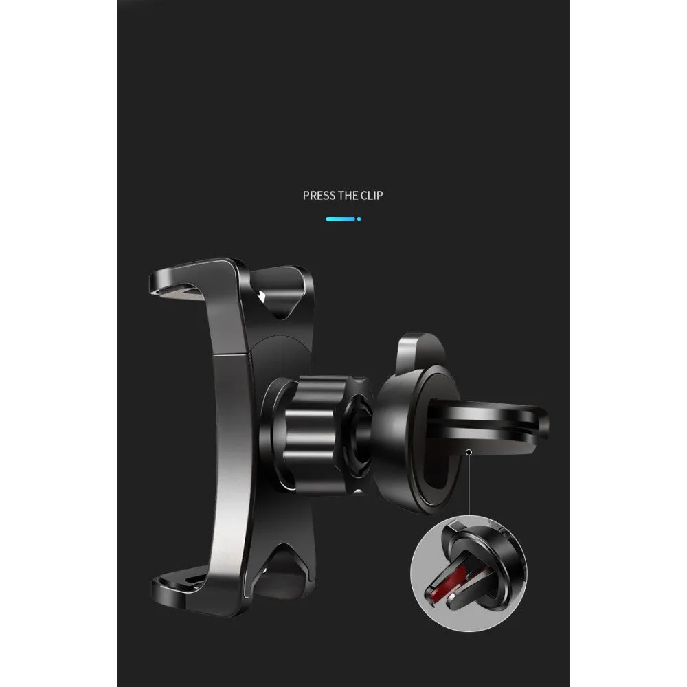 3 in 1 Car GPS Smartphone Holder: Dashboard / Visor Clamp   AC Grid Clip for Sharp 550SH - Black