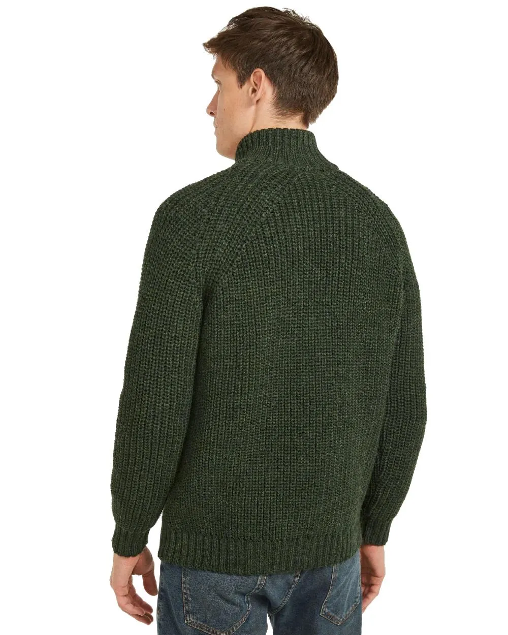 Aran Mens Fisherman Raglan Zip Sweater