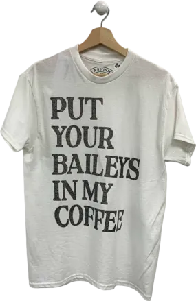 Ashish White 'Put Your Baileys In My Coffee' T-Shirt M