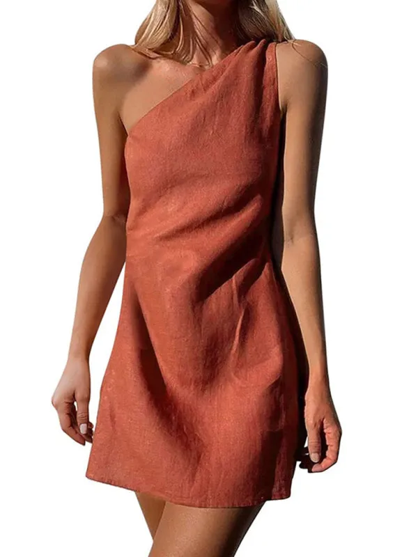 Chic One Shoulder Mini Dress - Casual & Trendy