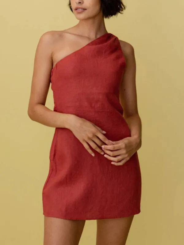 Chic One Shoulder Mini Dress - Casual & Trendy