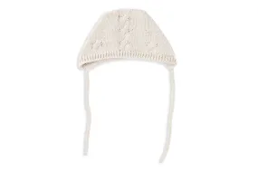Cozy Sand Bonnet with Cableknit Detail