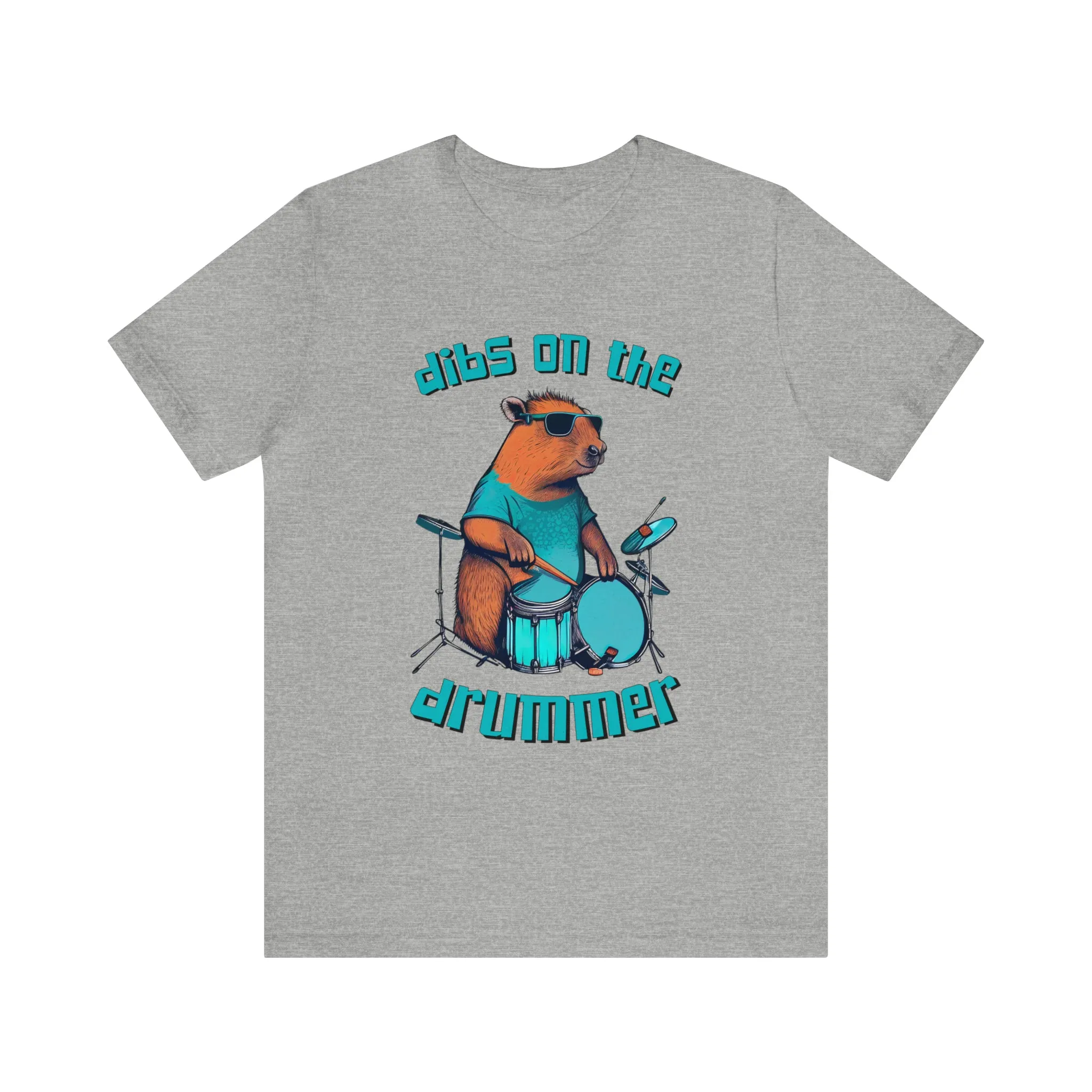 Dibs On The Drummer Capybara Shirt | Capybara Lover Gift For Her | Drummer Gift | Unisex Jersey T-shirt