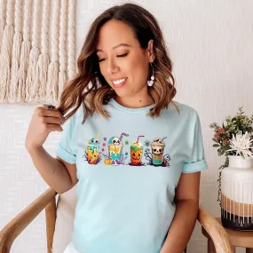 Fall Boba Tea Shirt | Halloween Bubble Tea Shirt | Spooky Halloween Shirt | Bubble Tea Gift For Her | Unisex Jersey T-shirt