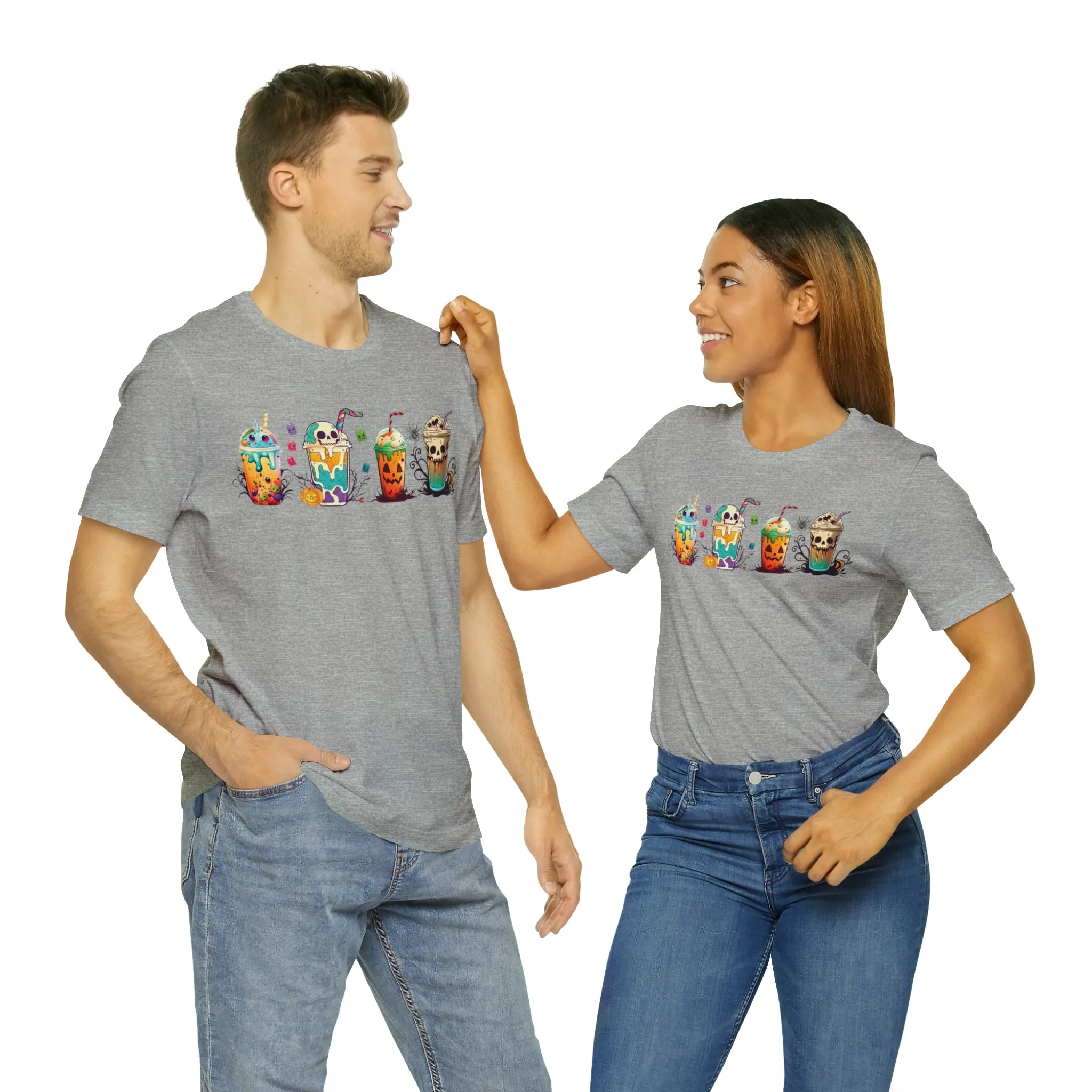Fall Boba Tea Shirt | Halloween Bubble Tea Shirt | Spooky Halloween Shirt | Bubble Tea Gift For Her | Unisex Jersey T-shirt