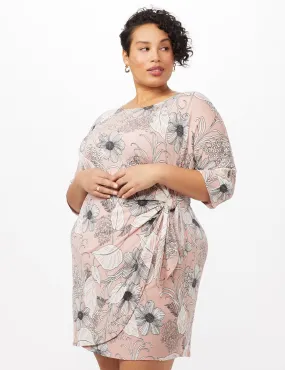 Faux Wrap Tie Waist Floral Dress