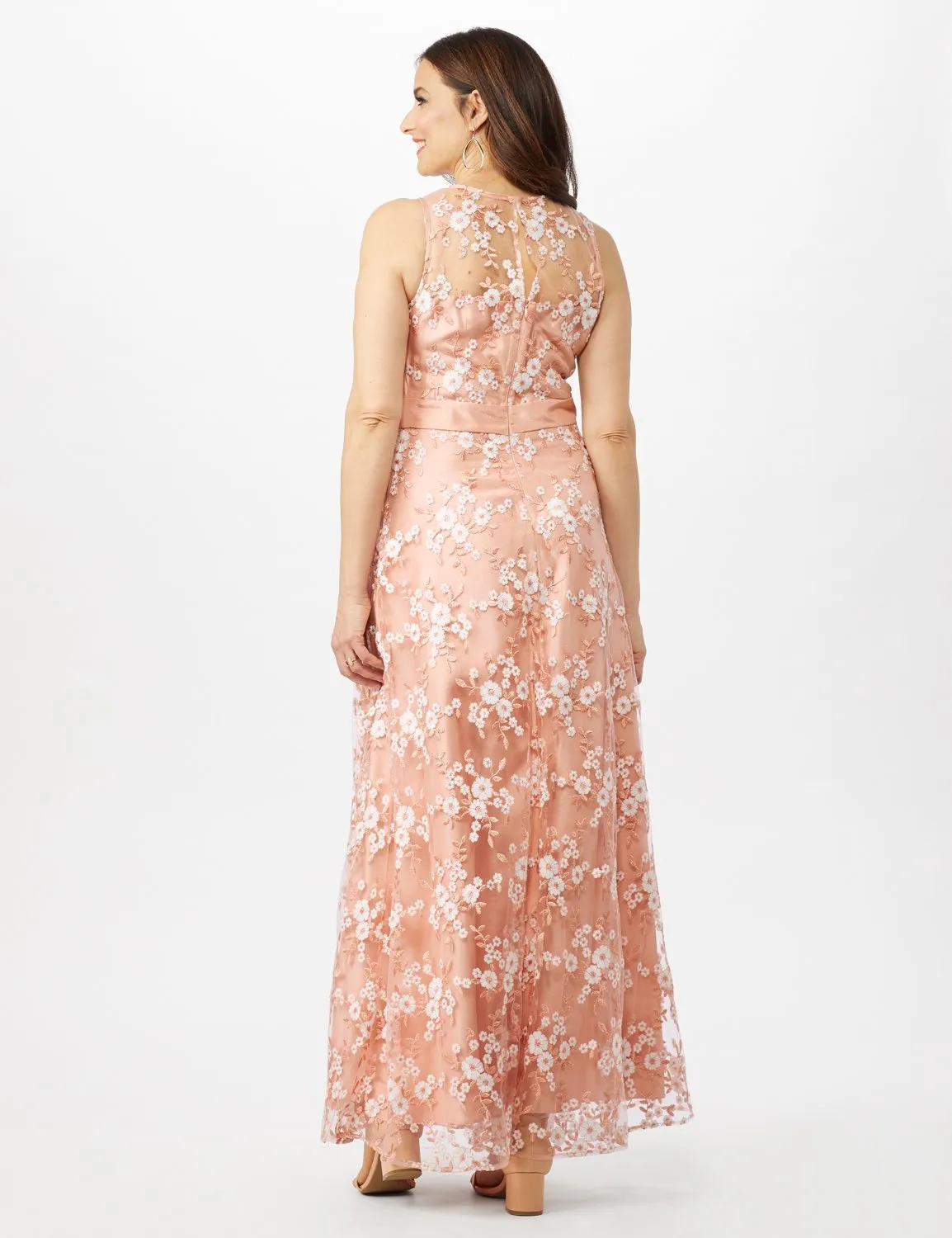 Floral Embroidered A-Line Gown