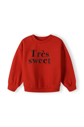 Girls Red Tres Sweet Fleece Sweatshirt
