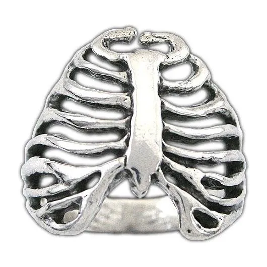 Gold Anatomical Rib Cage Ring