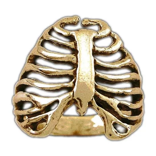 Gold Anatomical Rib Cage Ring