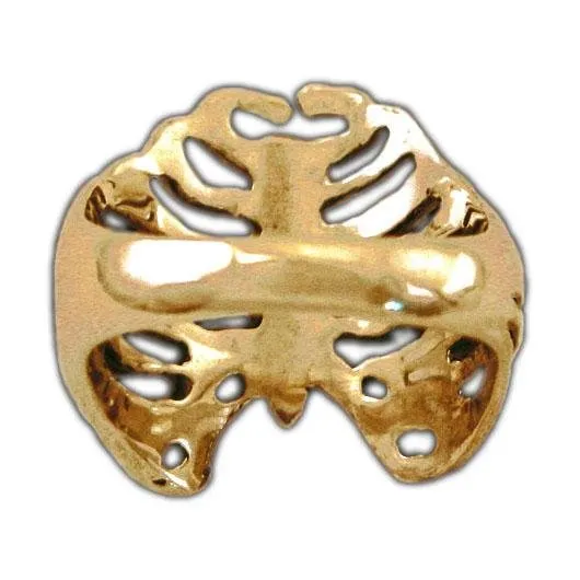 Gold Anatomical Rib Cage Ring