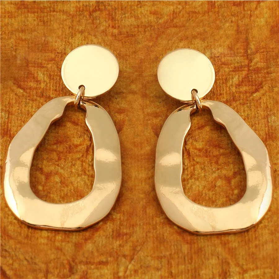 Gold Plated Geometrical Drop Earring