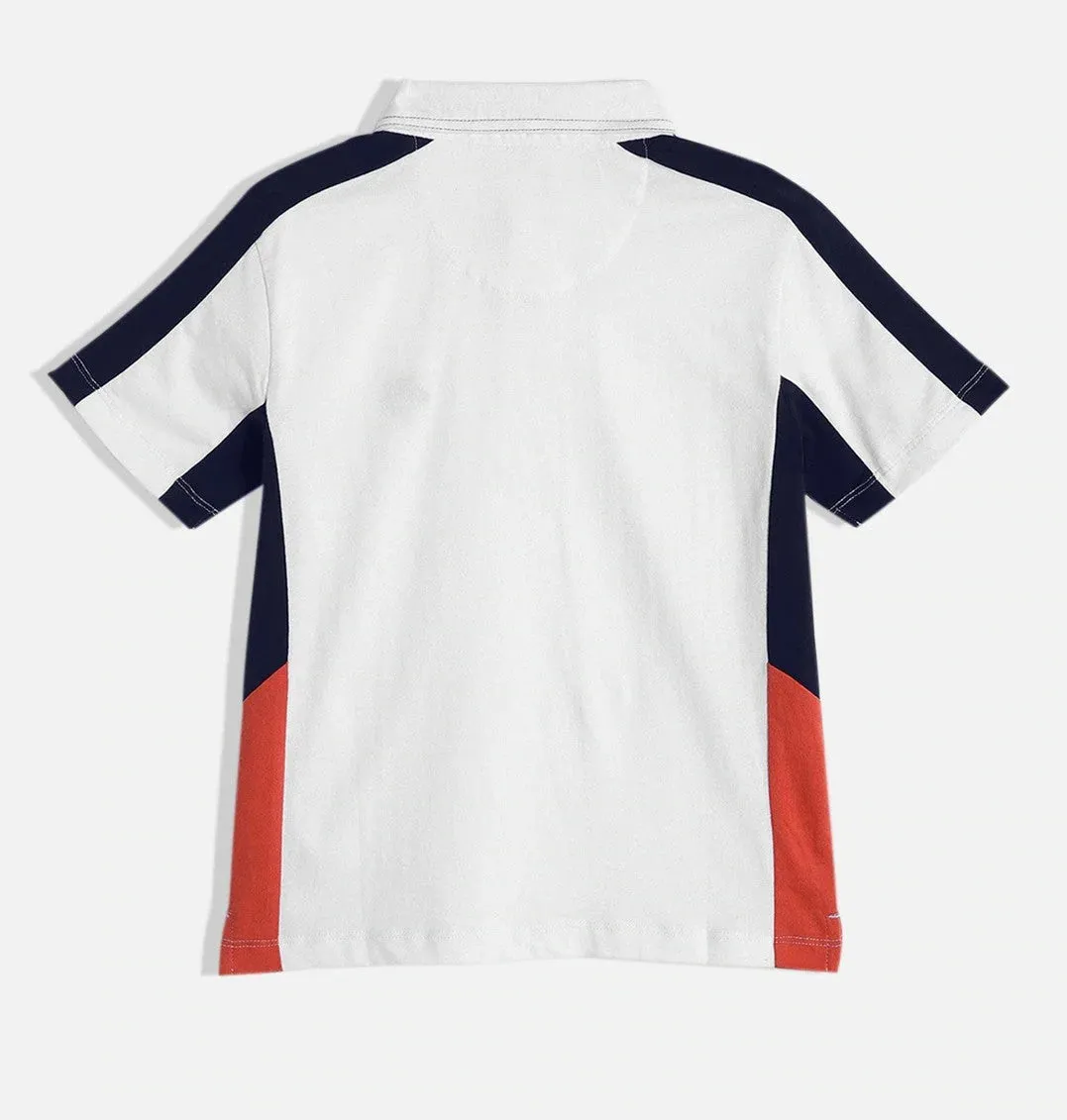 Kids White Smart Party Wear Cotton Polo Tshirt