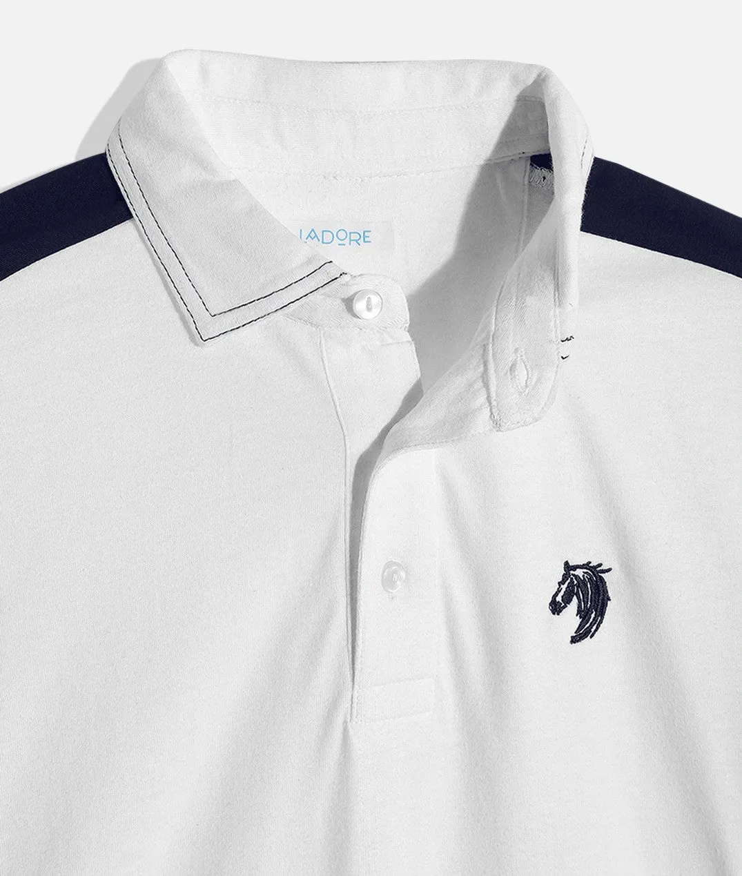 Kids White Smart Party Wear Cotton Polo Tshirt