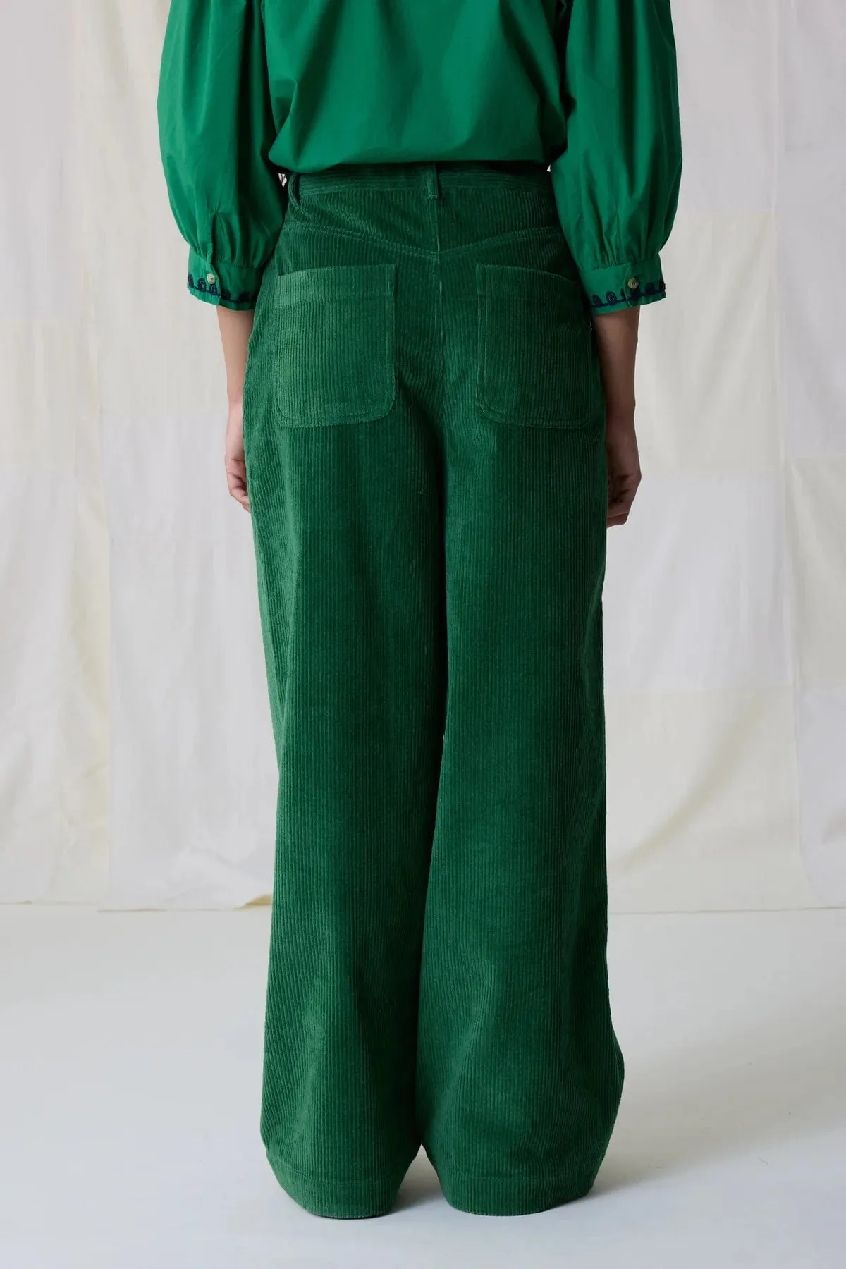 Leon & Harper Philou Cord Pants Green