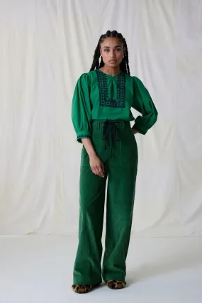 Leon & Harper Philou Cord Pants Green