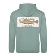 LOCAL BOY Geo Trout Cotton Hoodie-GREEN