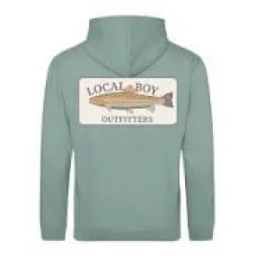 LOCAL BOY Geo Trout Cotton Hoodie-GREEN