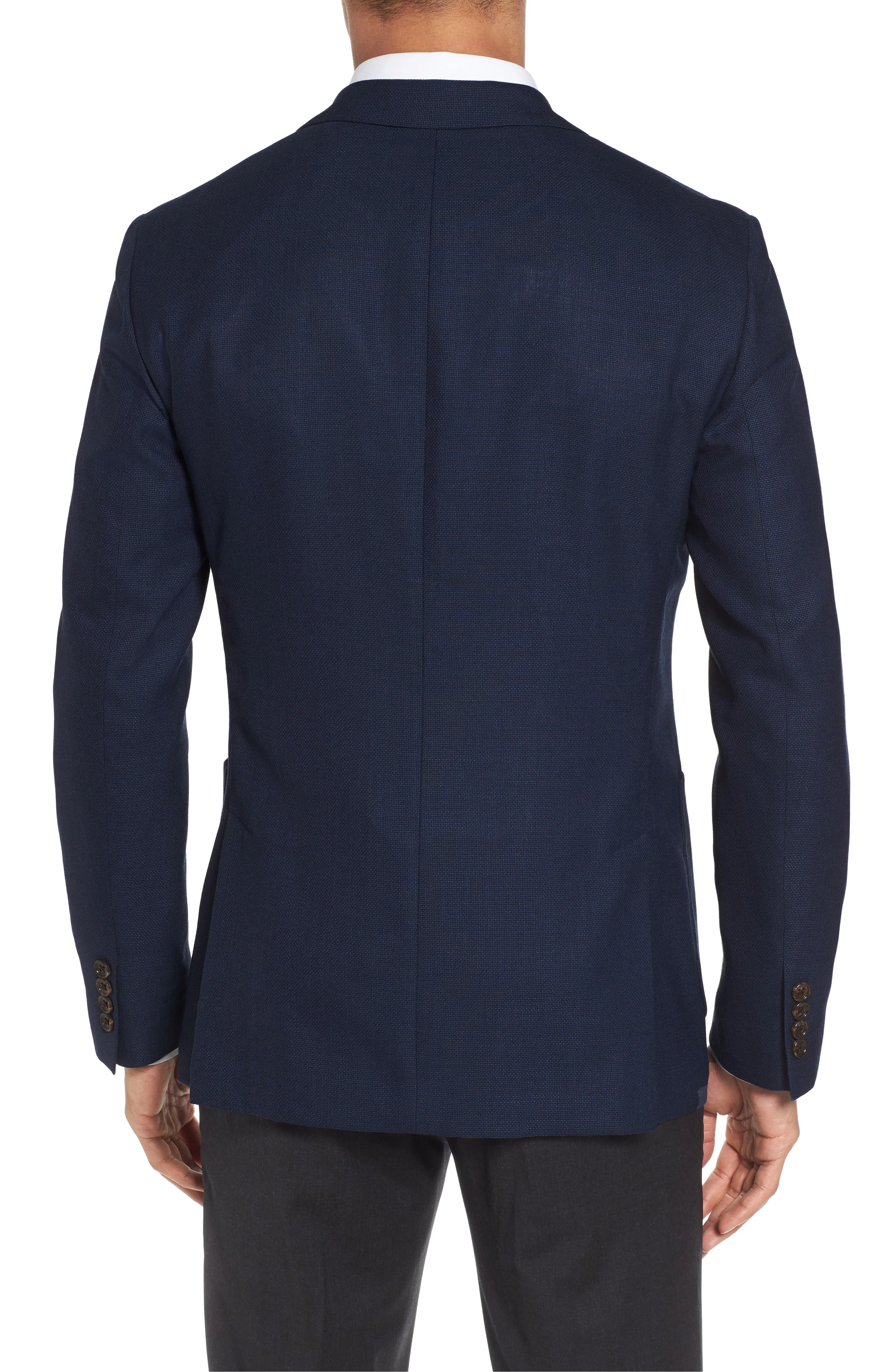Navy Barton Slim Fit Unconstructed Wool Blazer - Jack Victor