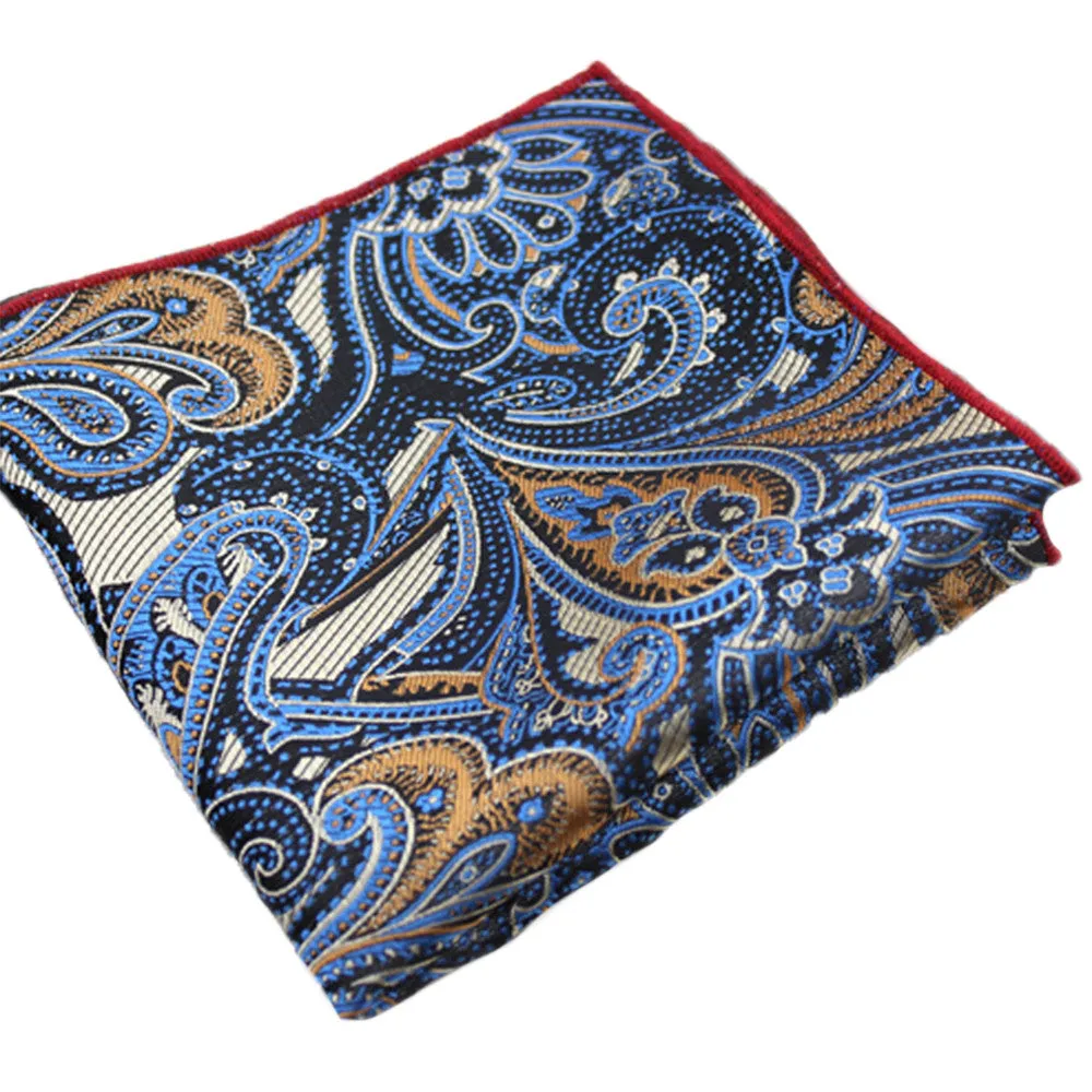 Persian Blue / Daric Gold Paisley Pocket Square - [2017 Spring]
