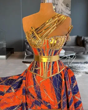 Riley Gold Chain Evening Dress