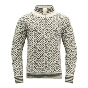SVALBARD SWEATER ZIP-NECK OFFWHITE/ANTHRACITE