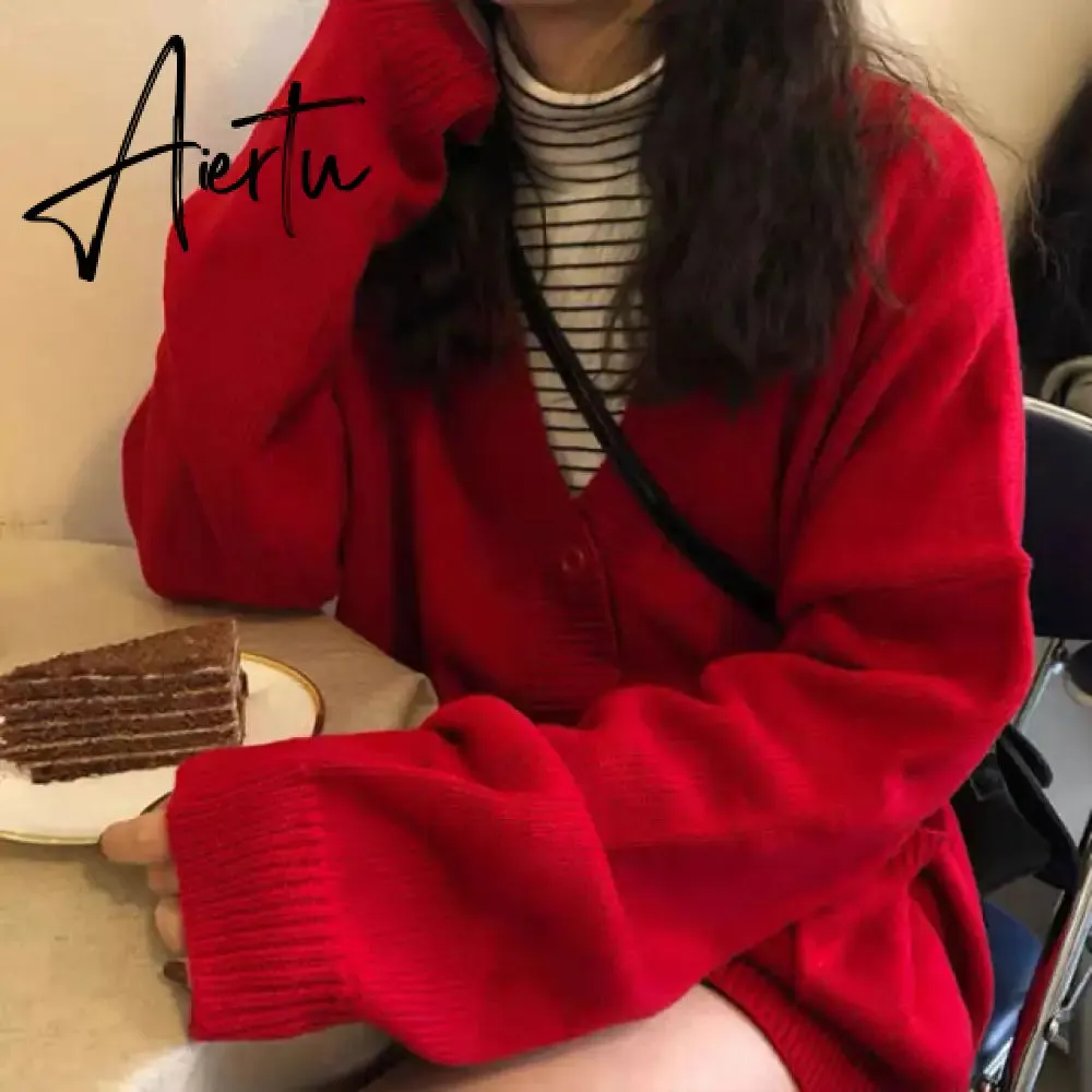 Sweaters Women Cardigan V-Neck Long Sleeve Fashion Loose Breathable Casual Knitting Female 7 Colors Autumn Comfortable Elegant