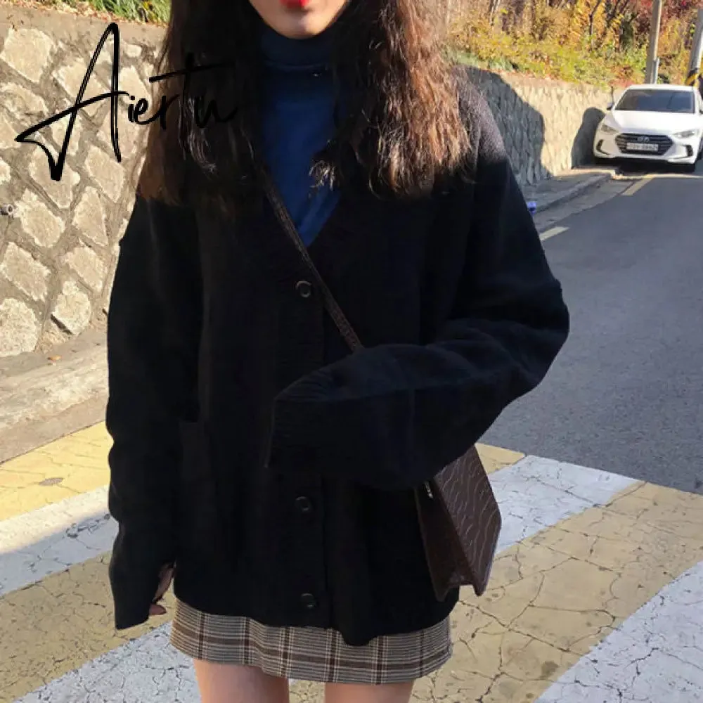 Sweaters Women Cardigan V-Neck Long Sleeve Fashion Loose Breathable Casual Knitting Female 7 Colors Autumn Comfortable Elegant