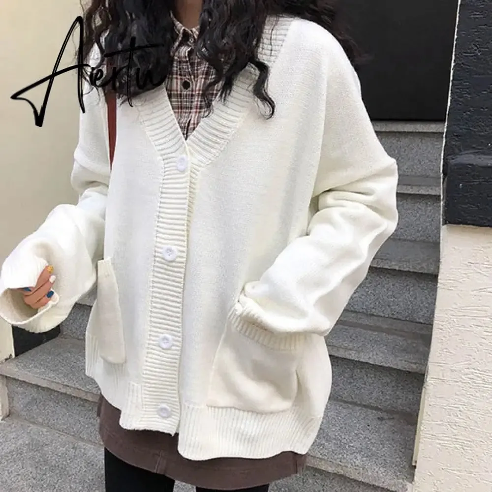 Sweaters Women Cardigan V-Neck Long Sleeve Fashion Loose Breathable Casual Knitting Female 7 Colors Autumn Comfortable Elegant