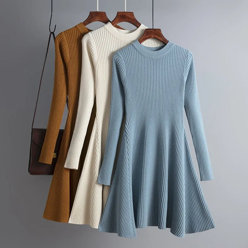 Trendy Mini Knitted Sweater Dress