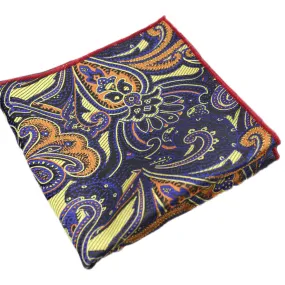 Zaffre Blue / Juniper Green Paisley Pocket Square - [2017 Spring]